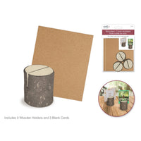 Wooden Card Holders with Blank Cards, 3 Count