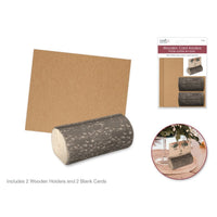 Horizontal Wooden Card Holders with Blank Cards, 2 Count