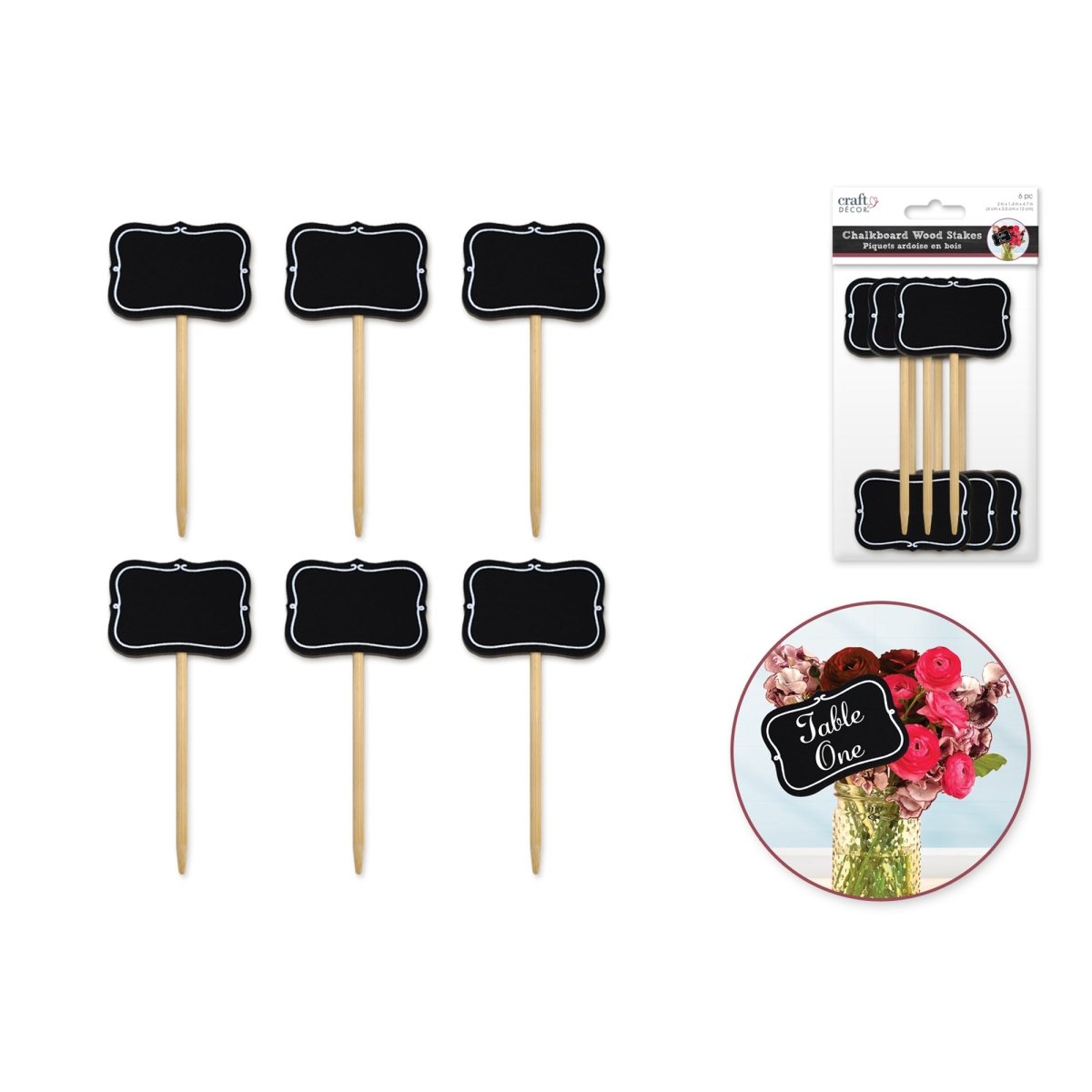 Chalkboard Wood Stake Labels, 12 Inches, 6 Count