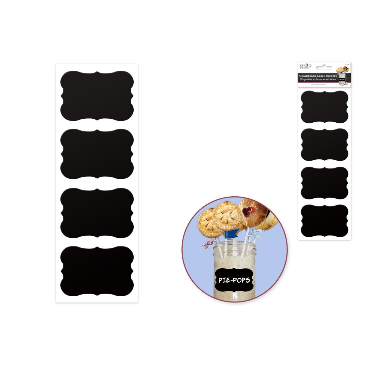 Removable Chalkboard Label Stickers, 4 Count