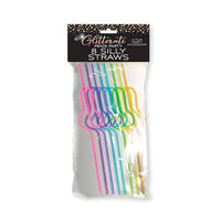 Glitterati Silly Penis Straws, 8 Count