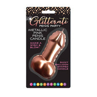 Glitterati Pink Foil Penis Candle, 1 Count