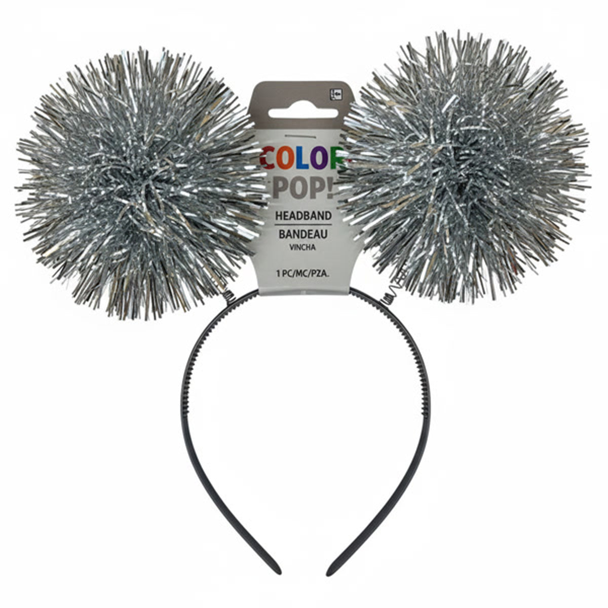 Silver Pompom Headbopper, 1 Count