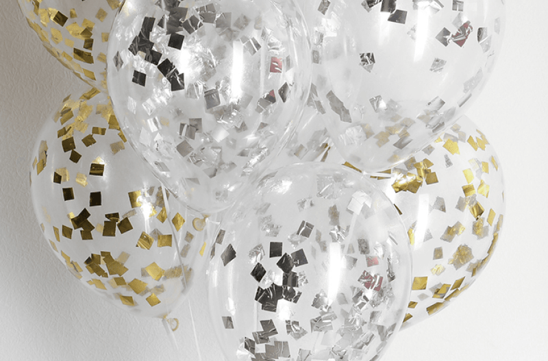 AMAWILL-Ballons avec confettis pour homme et femme, 20 ans