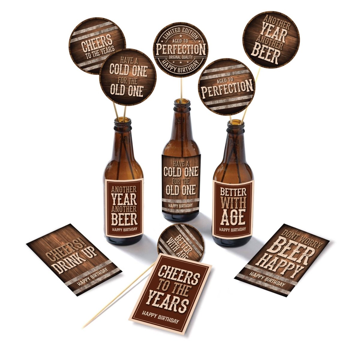Aged to Perfection Birthday Centerpiece Kit, 12 Count