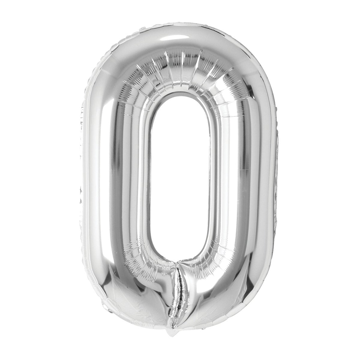Ballon mylar numéro 0 argenté, 26 pouces, 1 unité