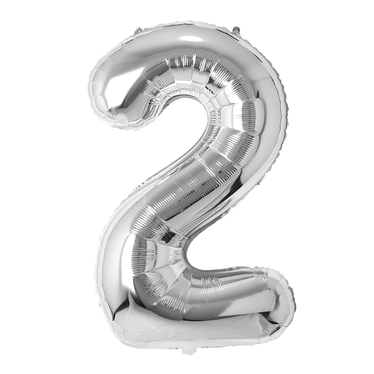 Silver Number 2 Foil Balloon, 26 Inches, 1 Count