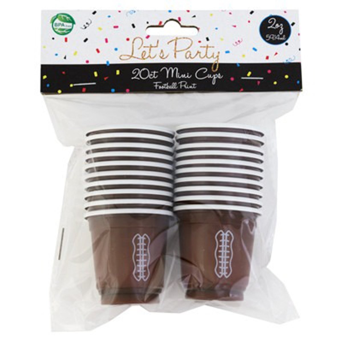 Mini verres de football, 2 oz, 20 unités