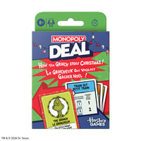 The Grinch Monopoly Deal Card Game, Bilingual Game, 1 Count