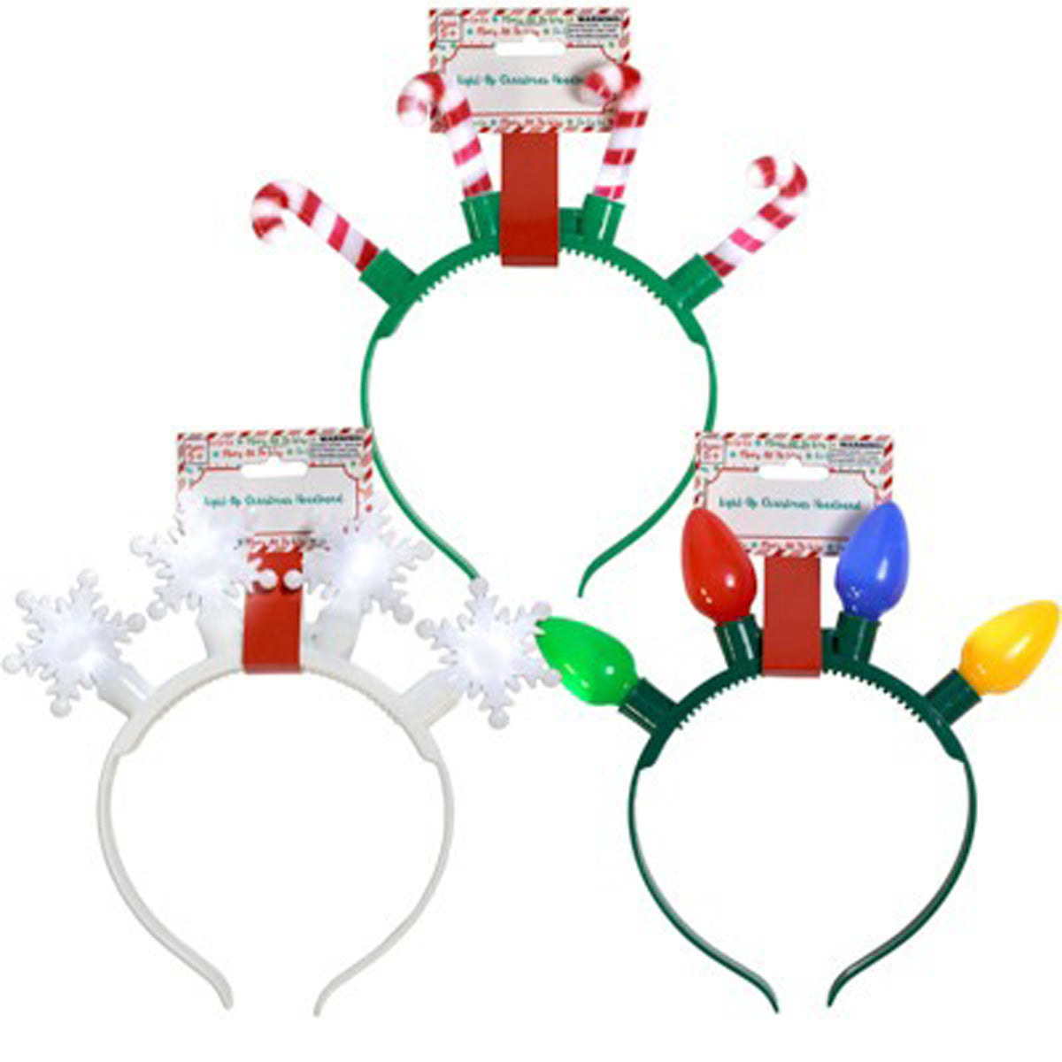 Christmas Plastic Headband, Assortment, 1 Count
