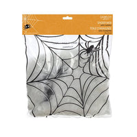 White Spider Web with Black Spiders, Halloween Decoration, 1 Count