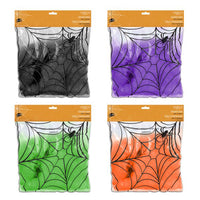 Colourful Spider Web with Black Spiders, Halloween Decoration, Assortment, 1 Count