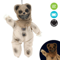 Hanging Light-Up Creepy Teddy Bear Doll, Halloween Decoration, 1 Count