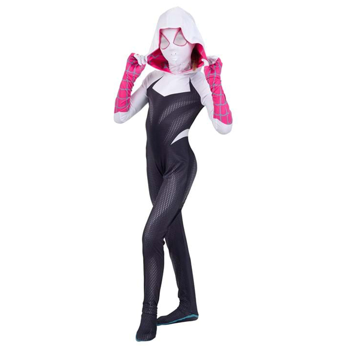 Costume zentai de Spider-Gwen pour enfants, Marvel, combinaison et masque