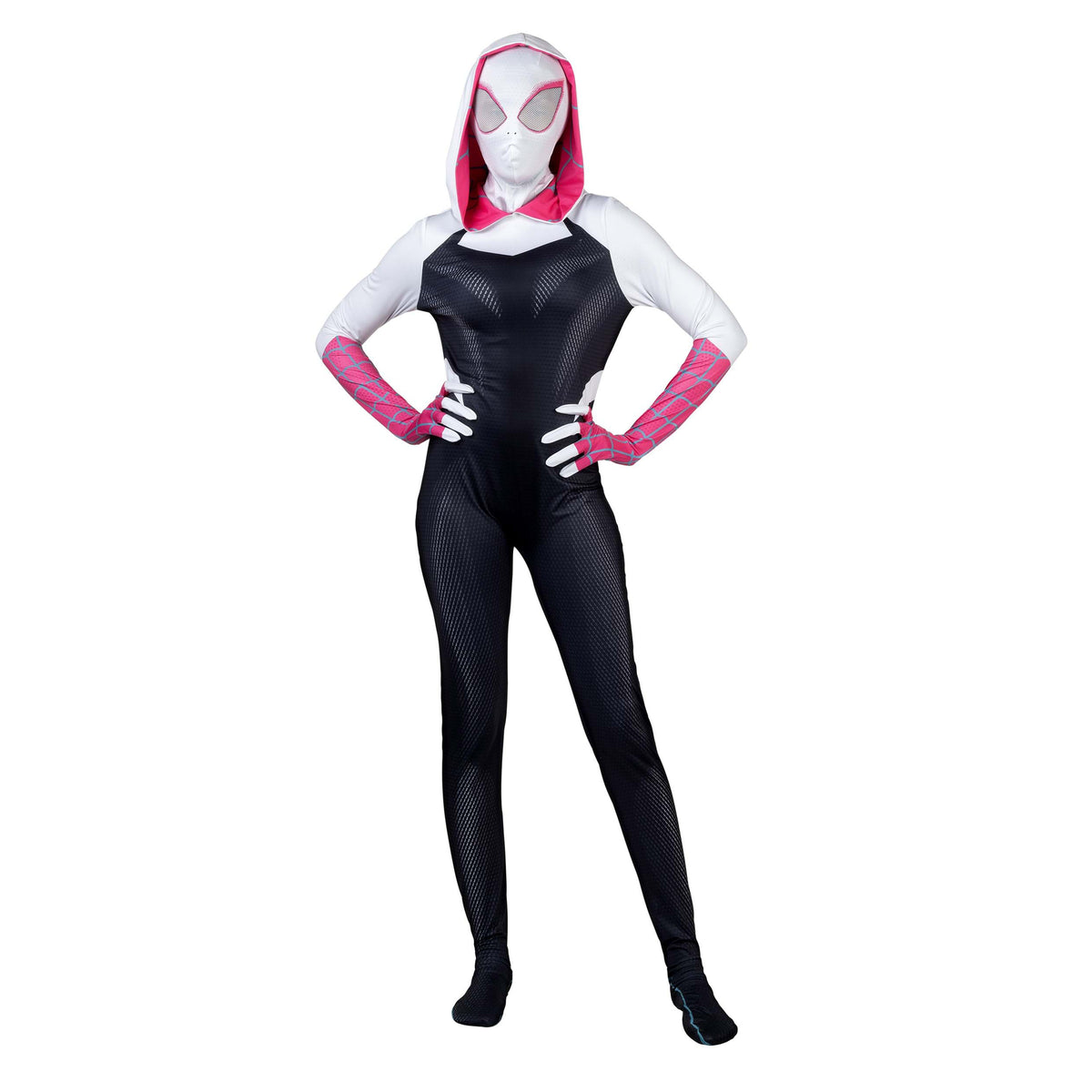 Costume zentai de Spider-Gwen pour adultes, costume de superhéroïne