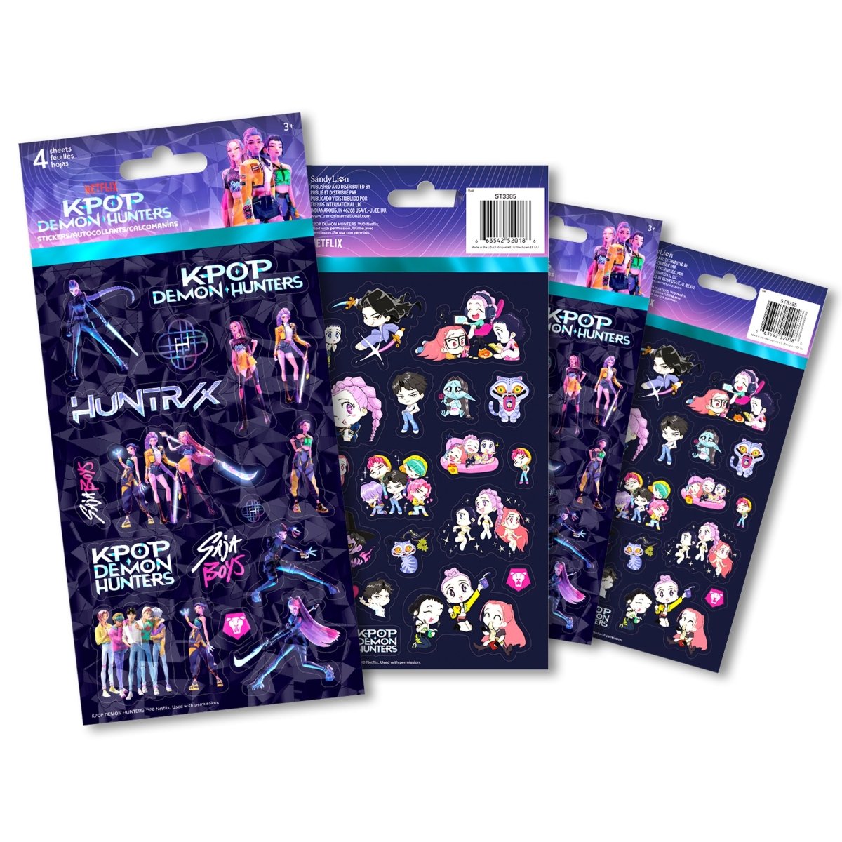KPop Demon Hunters Sticker Sheets, 4 Count