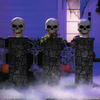 Light-Up Skull Pedestal Fence with Chains, Halloween Decoration, 48 x 36 Inches, 1 Count