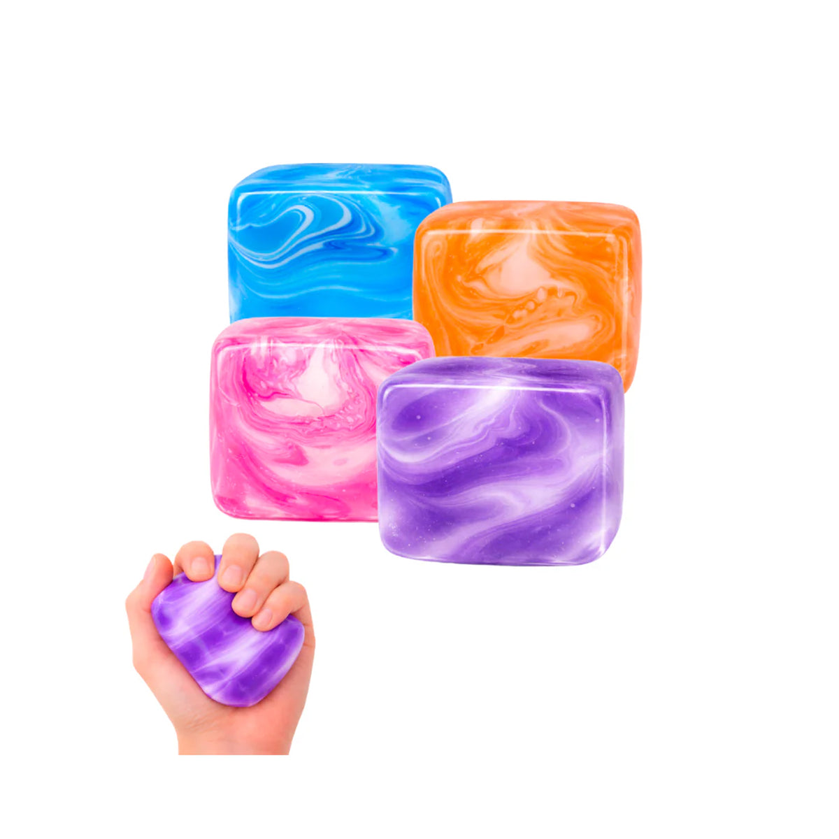 Oh My Squish Marbling Cube Squishy Toy, Assortment, 1 Count