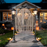 Light-Up Cemetery Archway with Bats & Creepy Cloth, Halloween Decoration, 91 Inches, 1 Count