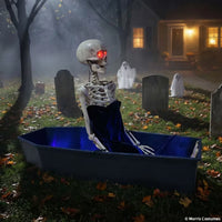 Animated Light-Up Rising Skeleton in Coffin, Halloween Decoration, 47 Inches, 1 Count