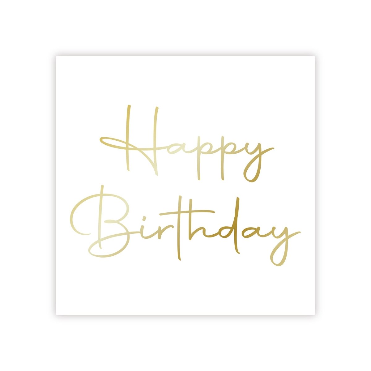 Grandes serviettes de table "Happy Birthday" blanches, 16 unités