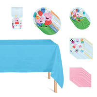 Peppa Pig Basic Tableware Birthday Party Supplies Kit, 8 Guests