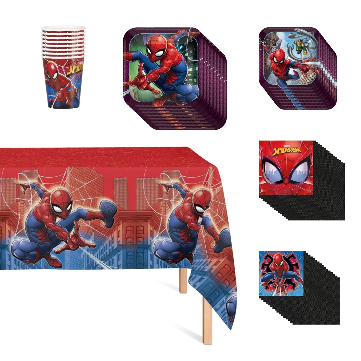 Ensemble de vaisselle de base pour fête de Spider-Man, 8 Invités