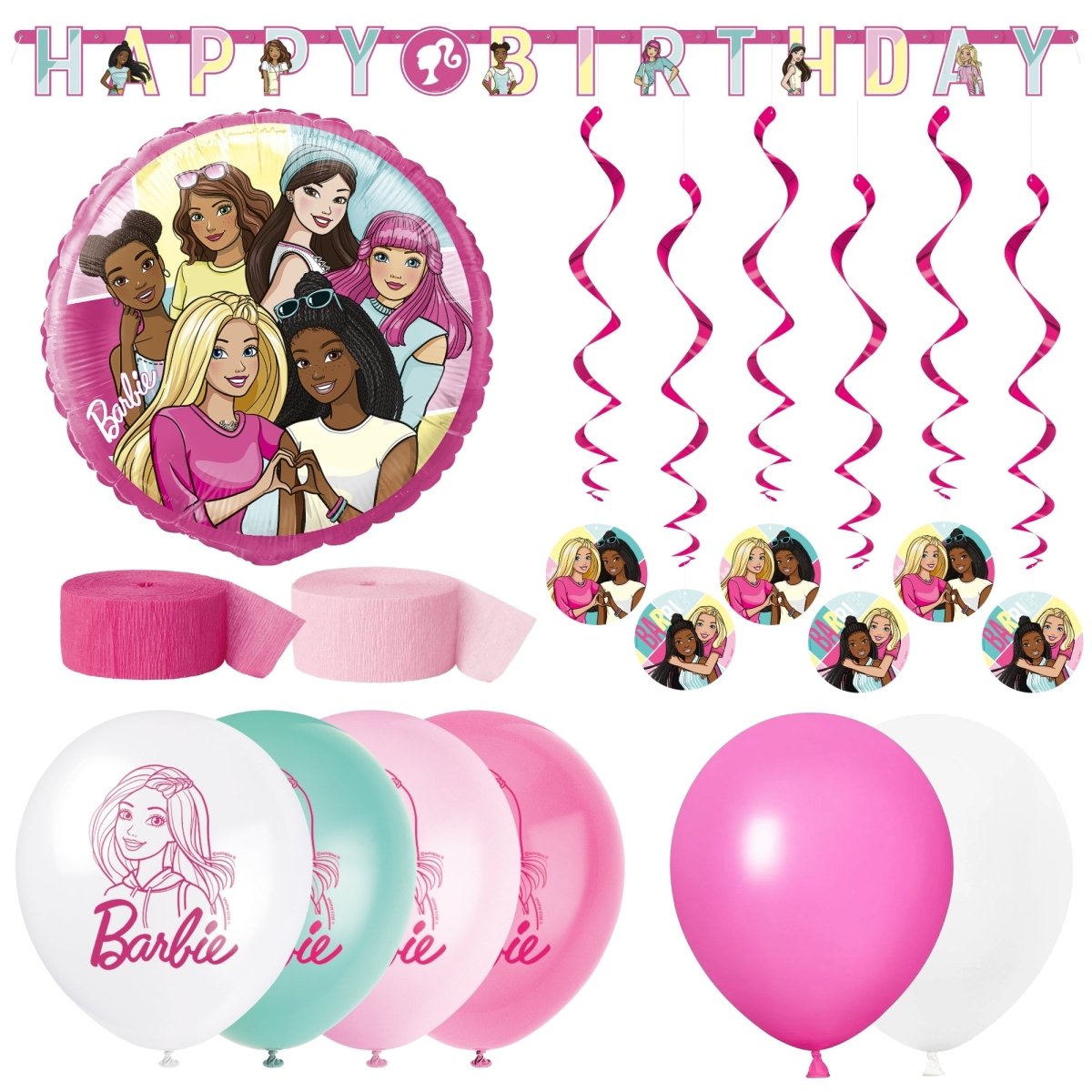 Ensemble de décoration de base pour fête de Barbie