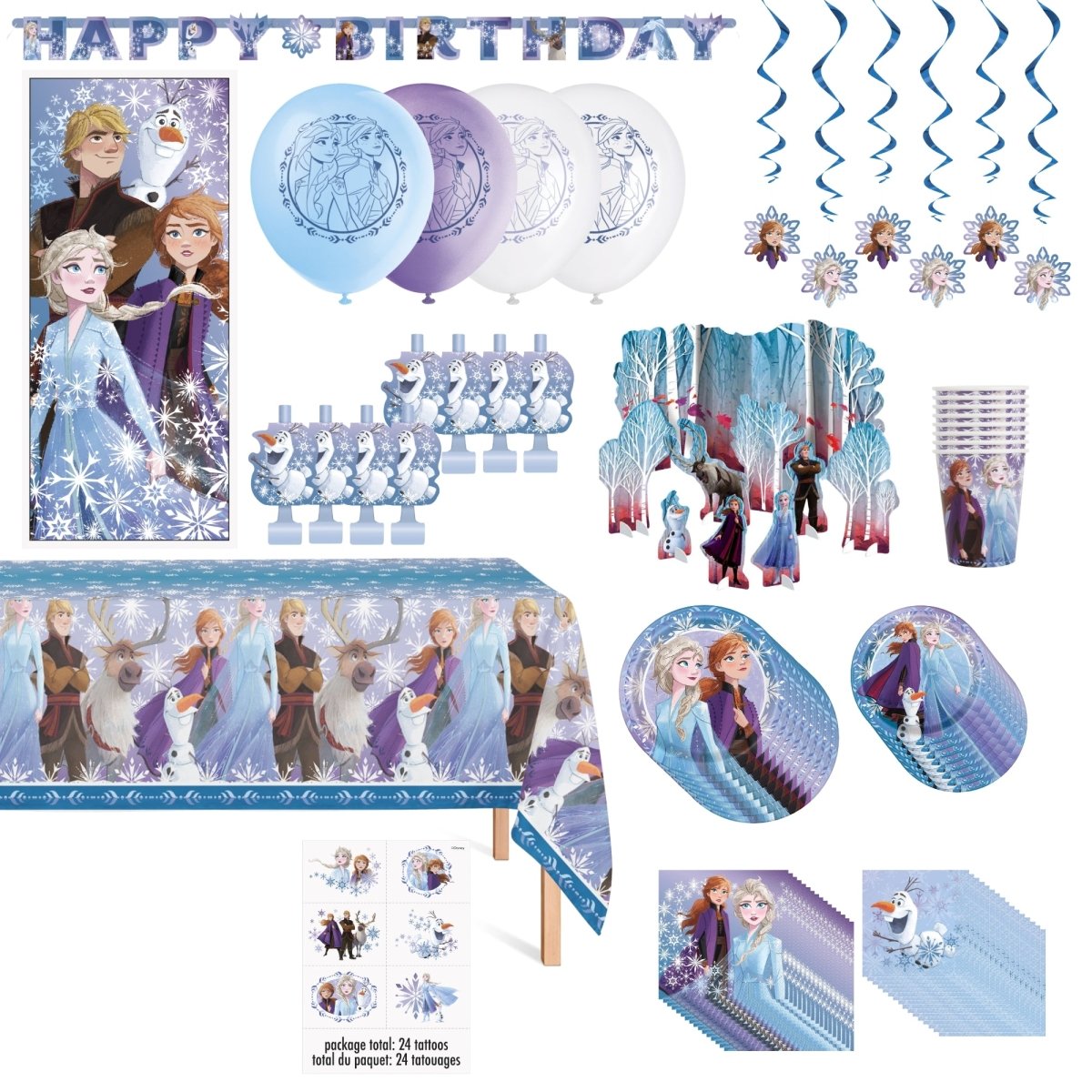Disney Frozen Standard Birthday Party Supplies Kit, 8 Guests
