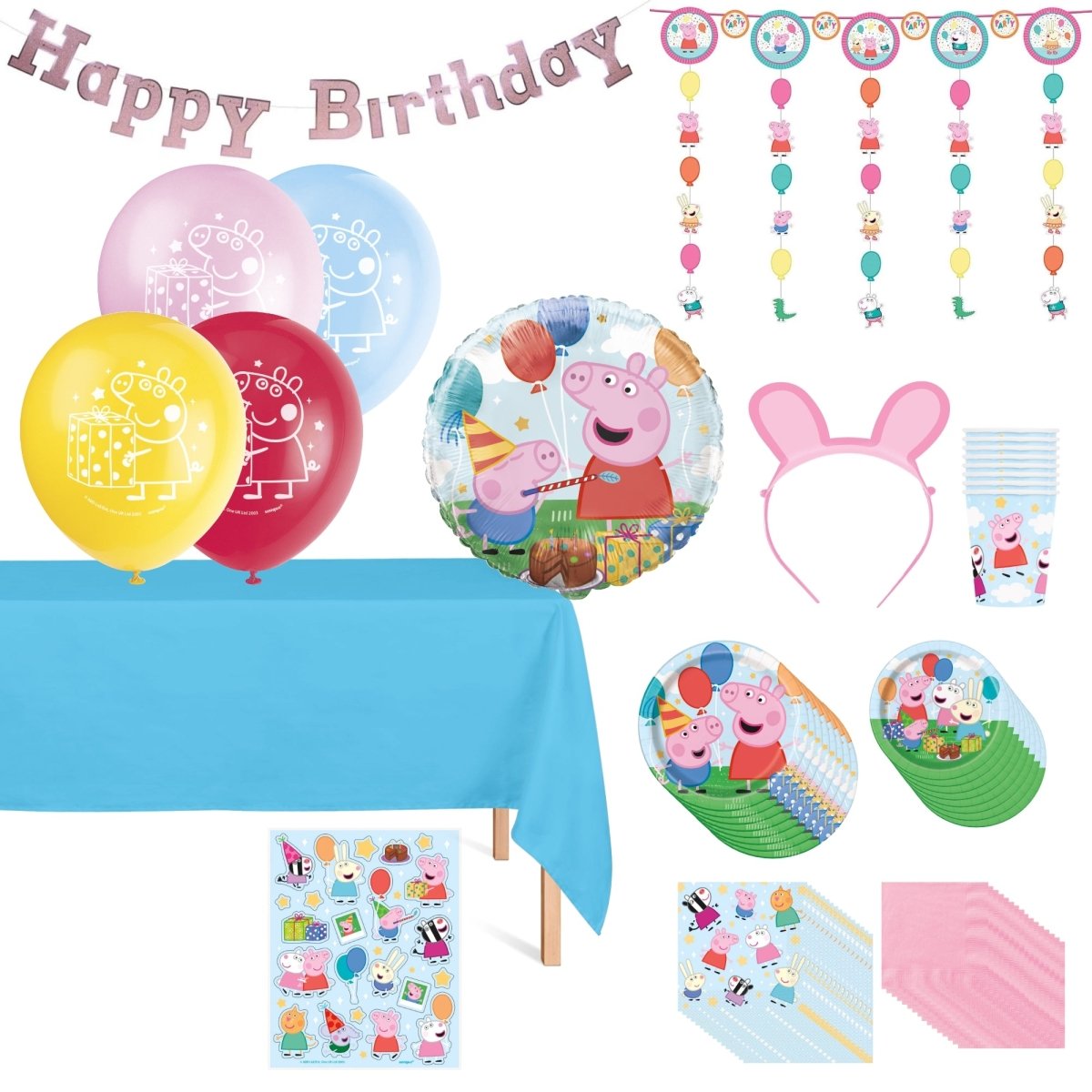 Peppa Pig Standard Birthday Party Supplies Kit, 8 Guests