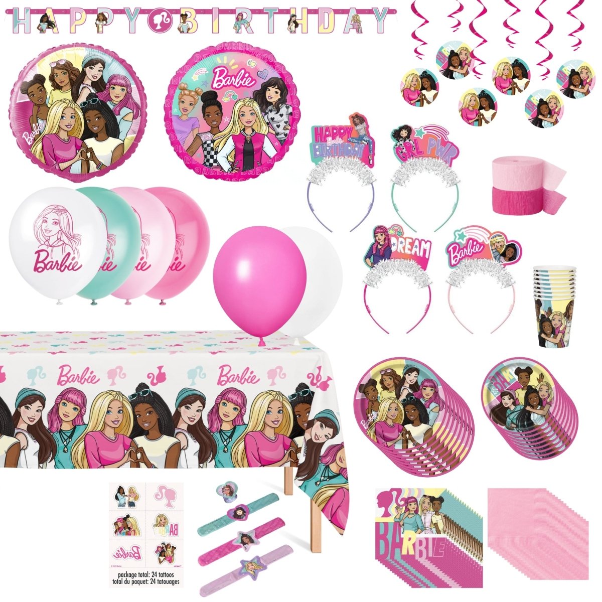 Barbie Dream Together Ultimate Birthday Party Supplies Kit, 8 Guests
