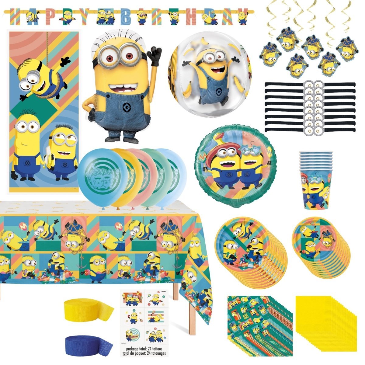 Minions Ultimate Birthday Party Supplies Kit, 8 Guests