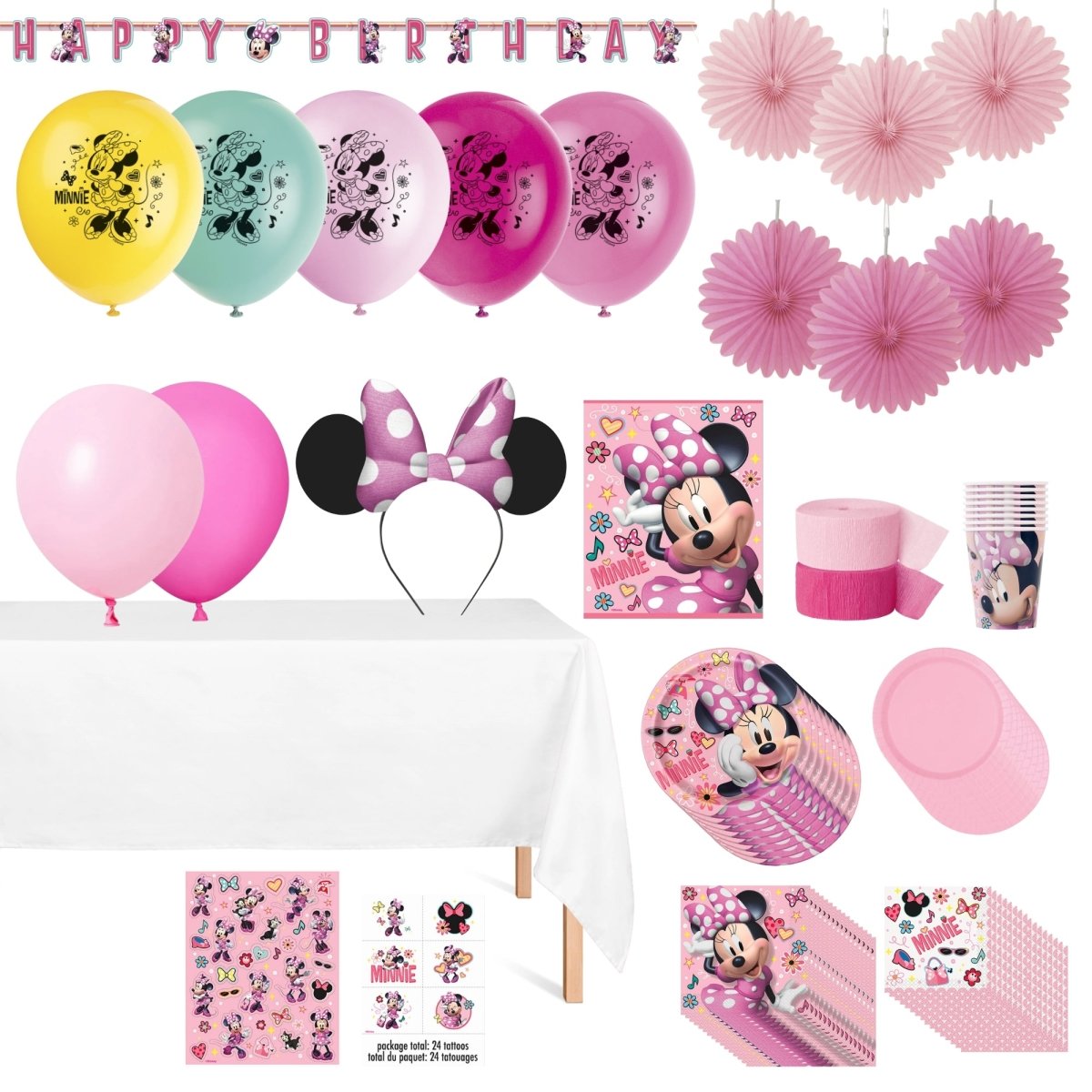 Minnie Mouse Ultimate Birthday Party Supplies Kit, 8 Guests