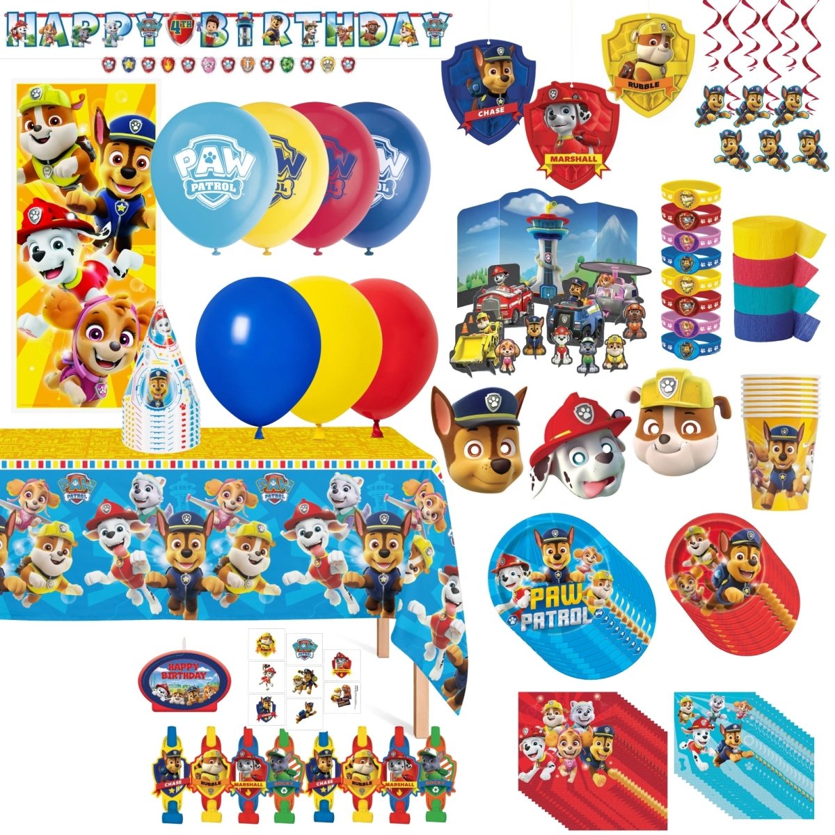 Paw Patrol Ultimate Birthday Party Supplies Kit, 8 Guests