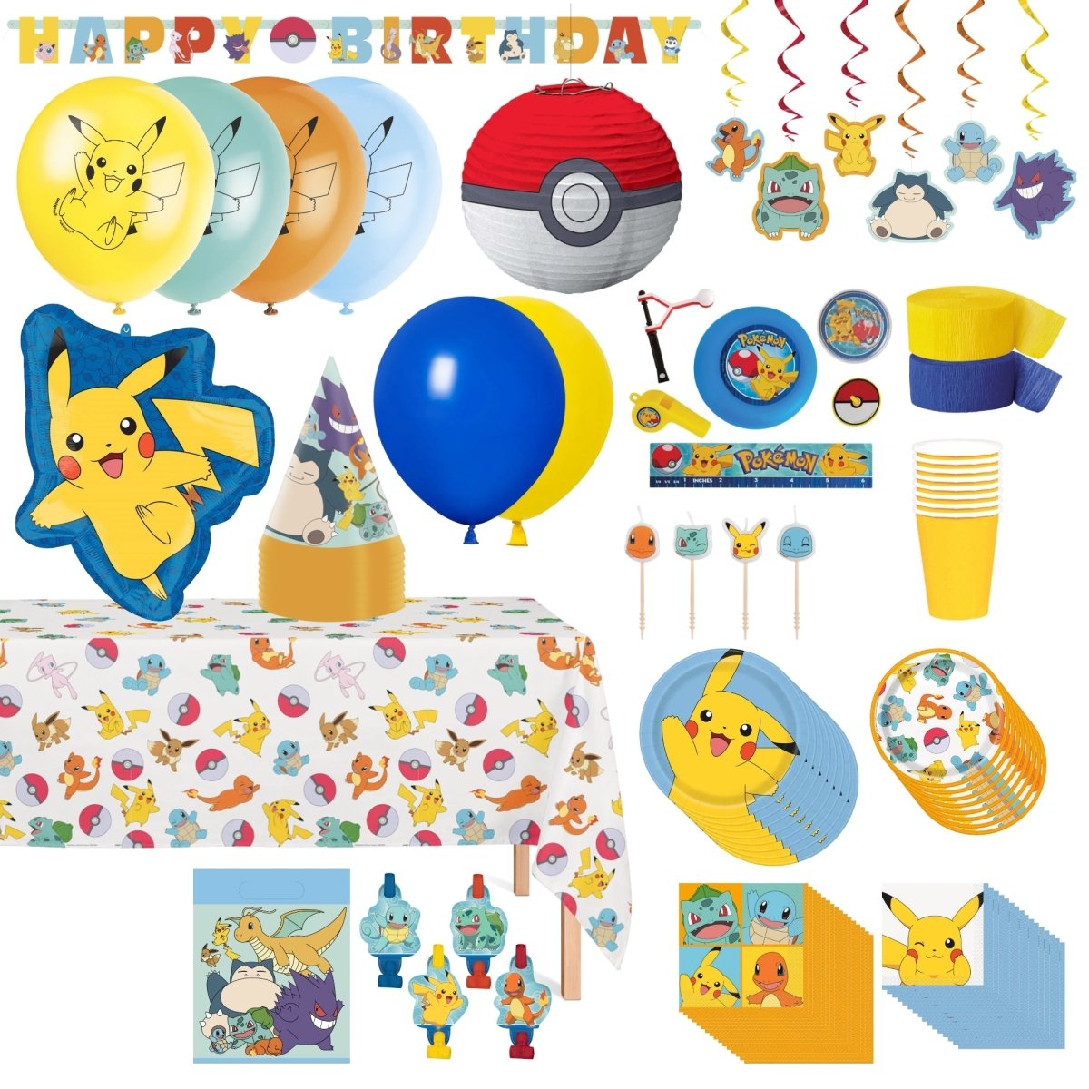 Pokémon Ultimate Birthday Party Supplies Kit, 8 Guests