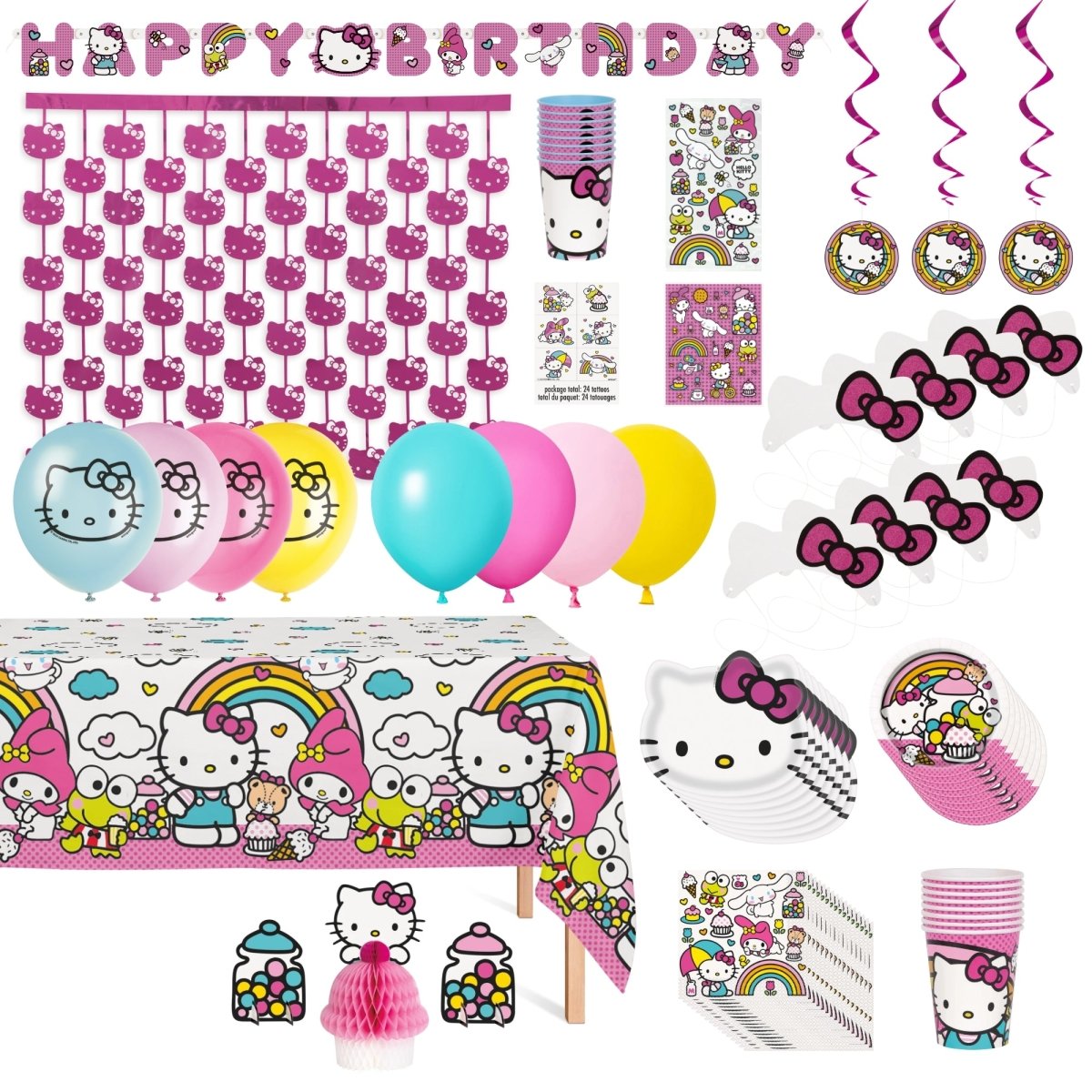 Hello Kitty Ultimate Birthday Party Supplies Kit, 8 Guests | Party Expert