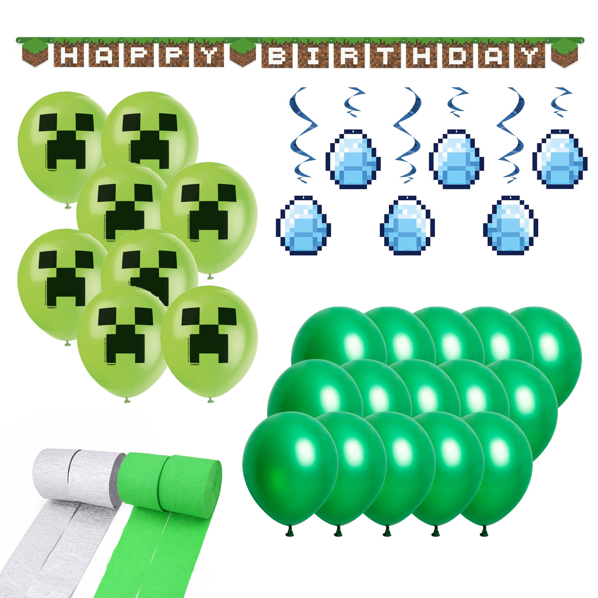 Ensemble de décoration de base pour fête de Minecraft