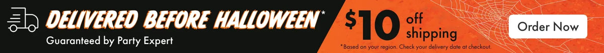 Delivered before Halloween, guaranteed by Party Expert. $10 off shipping