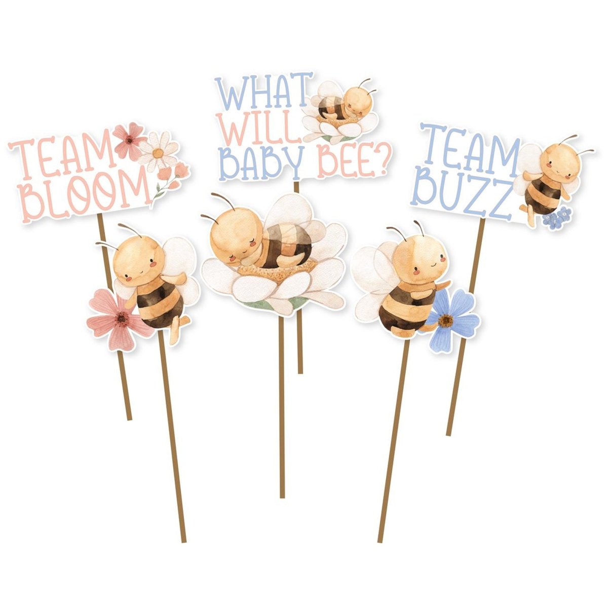 What Will Baby Bee Photo Booth Props, 6 Count