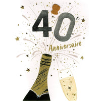 Champagne "40e Anniversaire" Gigantic Card, 1 Count