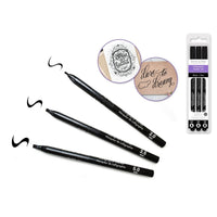 Black Calligraphy Marker Set, 3 Count