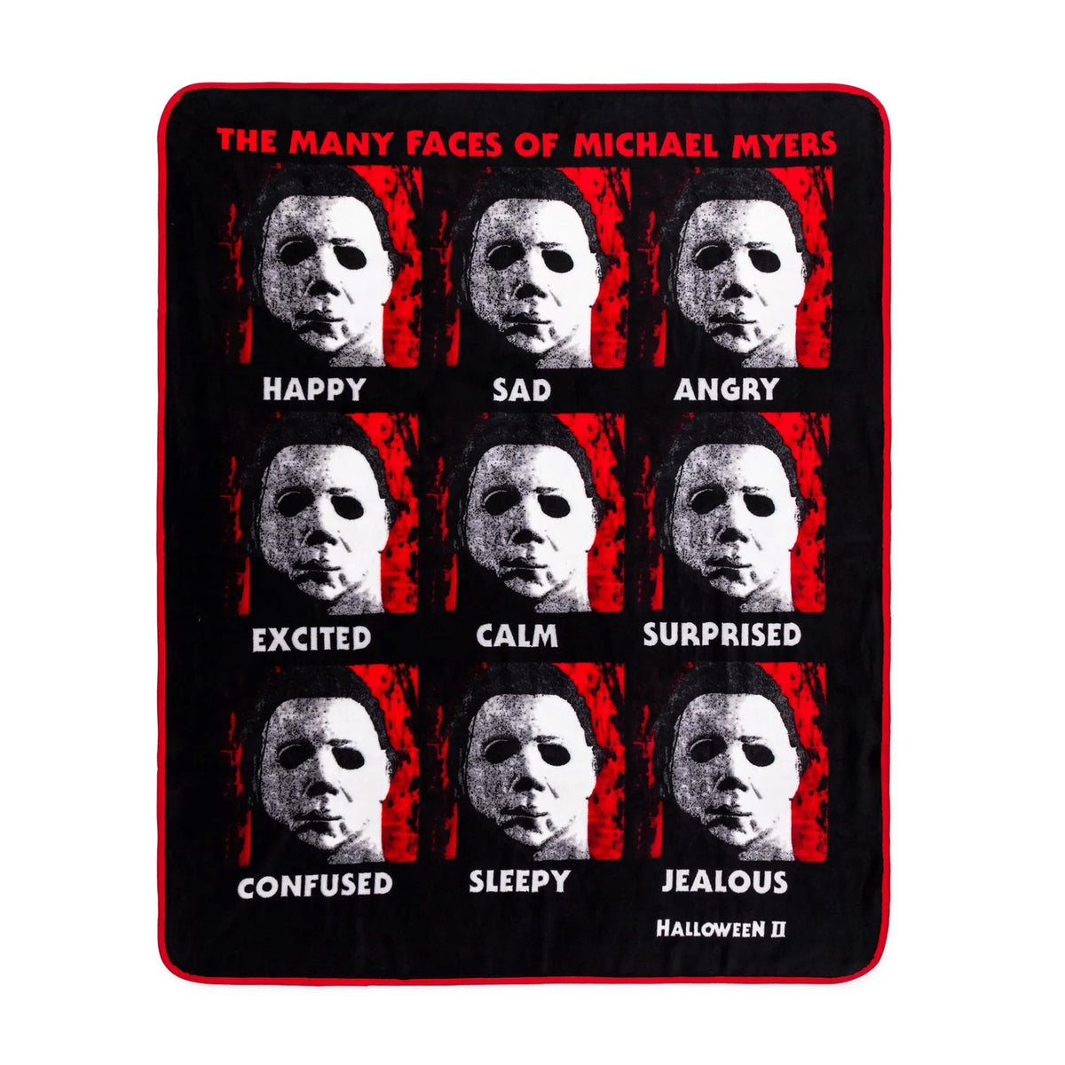 Michael Myers Many Faces Throw Blanket, Halloween, 50 x 60 Inches, 1 Count