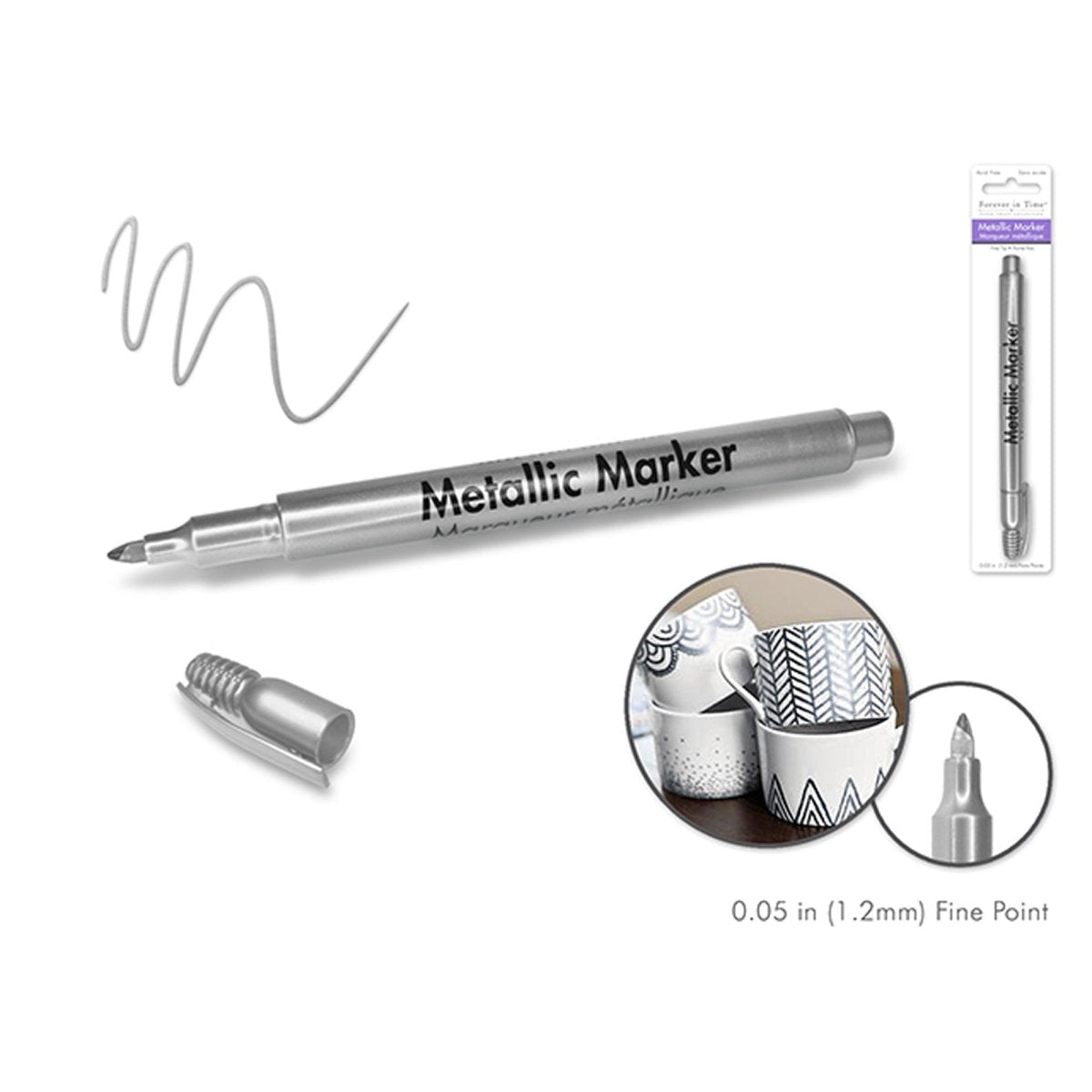 Metallic Silver Marker Fine Tip, 1 Count