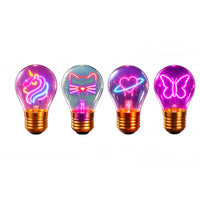 Neon Pink Light Bulb Décor, Assortment, 1 Count