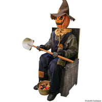 Animated Smiling Jack Greeter with Chair, Halloween Decoration, 44 Inches, 1 Count