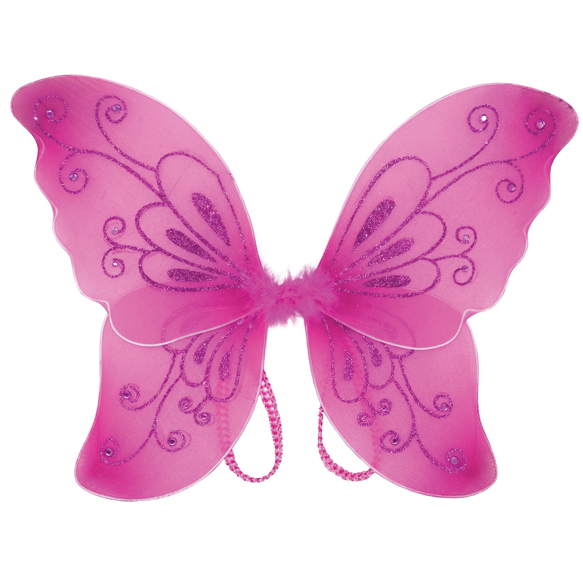Aile de papillon et baguette fuchsia pour adultes