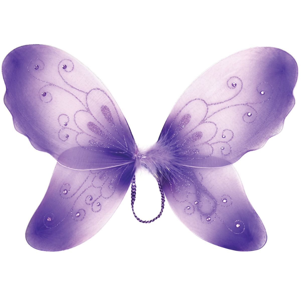 Aile de papillon et baguette mauve pour adultes