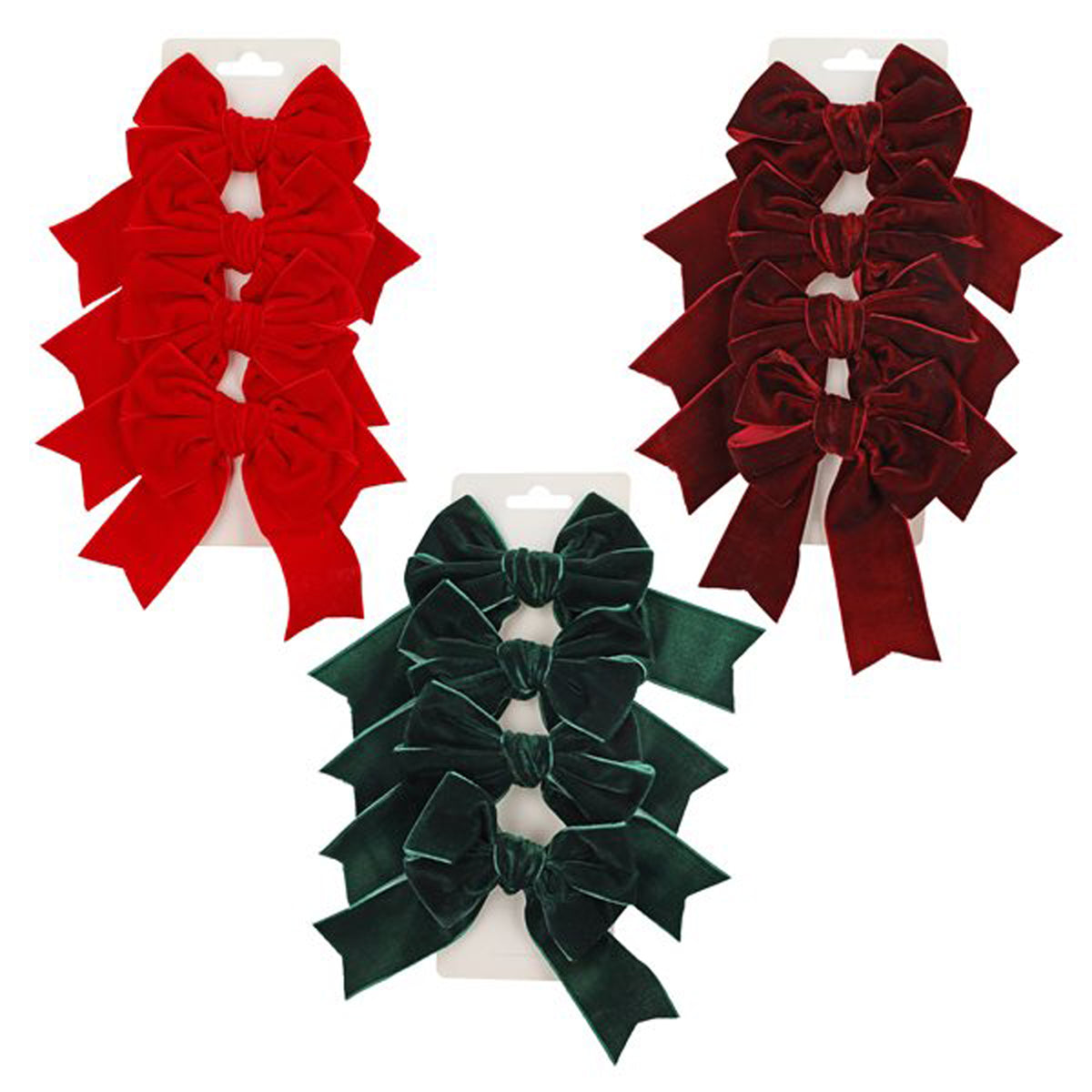 Velvet Bow With 4 Loops - Asst.