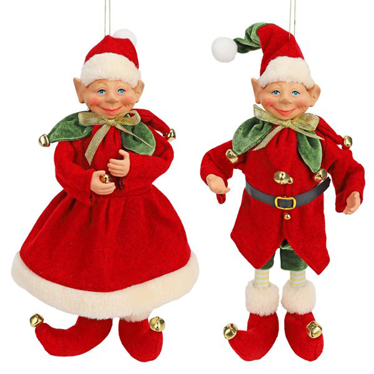 Standing Elf In Santa Hat 30 CM. Asst.