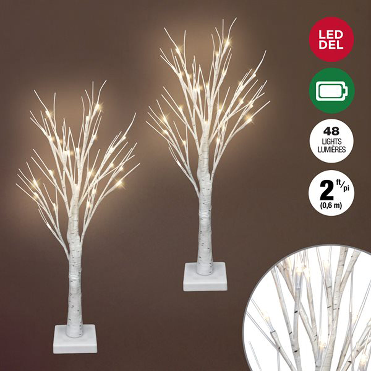 Pre-lit Tabletop Birch Tree 60 CM. - Warm White
